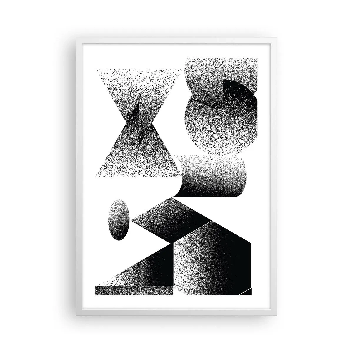 Poster in einem weißen Rahmen - Winkel und Ovale - 50x70 cm