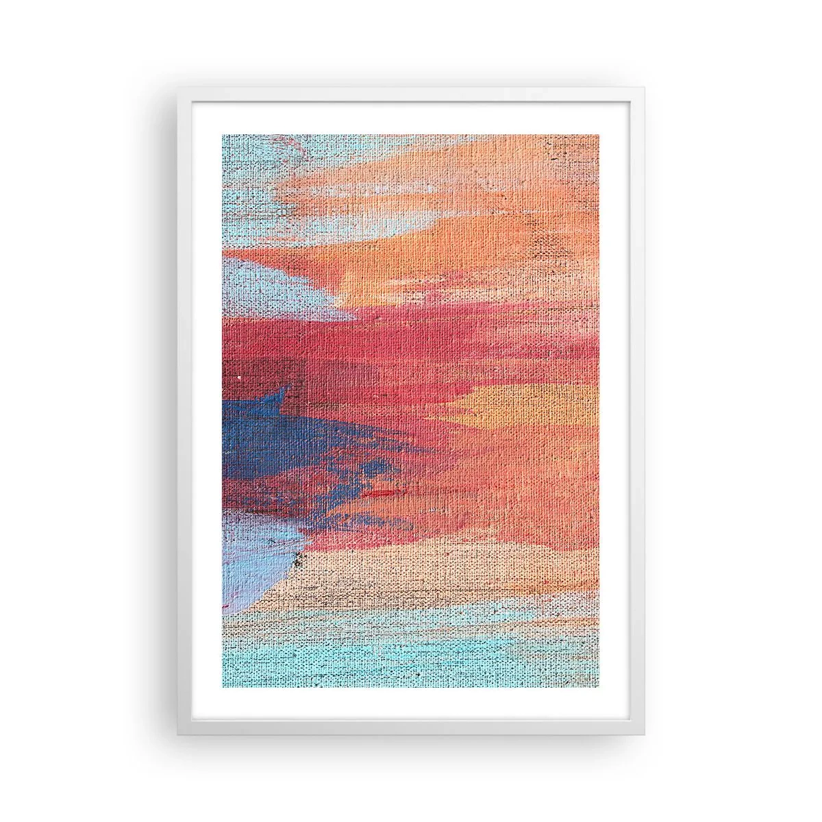 Poster in einem weißen Rahmen - Renne den Regenbogen hinunter - 50x70 cm