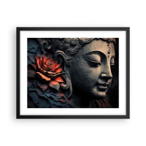 Poster in einem schwarzem Rahmen - Im Einklang mit der Welt - 50x40 cm
