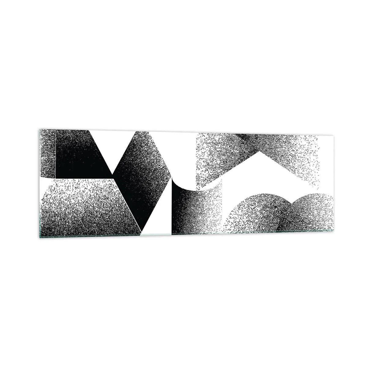 Glasbild - Bild auf glas - Geometrie bestehend aus Winkeln und ovalen Formen - 160x50cm - Winkel und Ovale - Moderne Wanddekoration für Wohnzimmer und Schlafzimmer ARTTOR