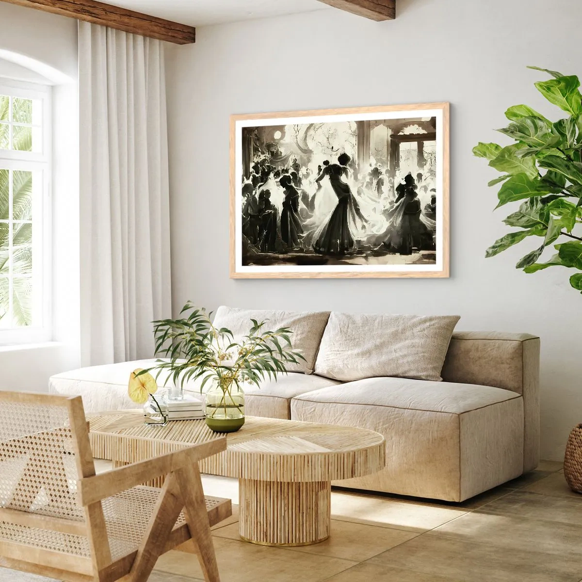 Poster in einem Rahmen aus heller Eiche - Die große Maskerade - 50x40 cm