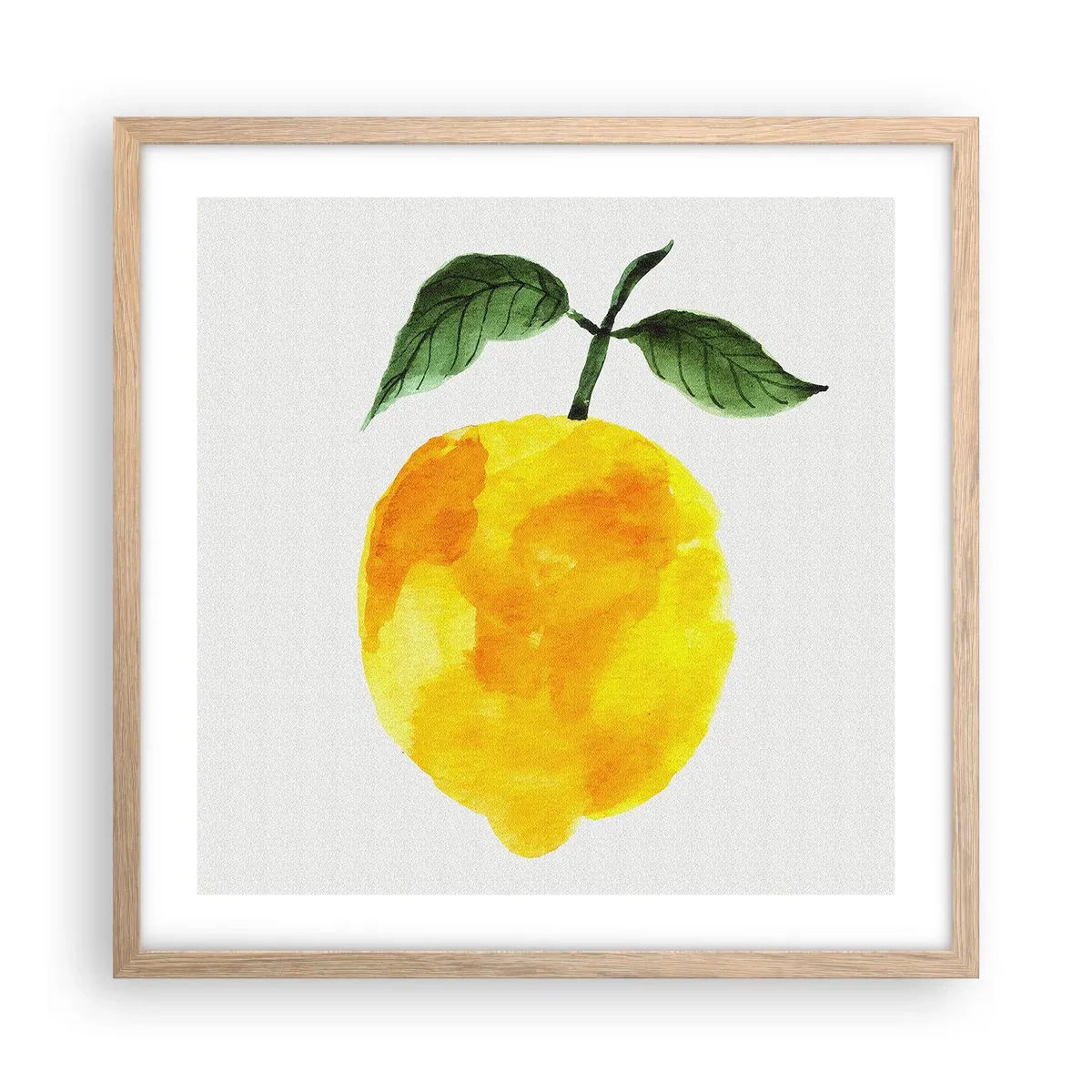 Poster in einem Rahmen aus heller Eiche - So schmeckt man die Sonne - 50x50 cm