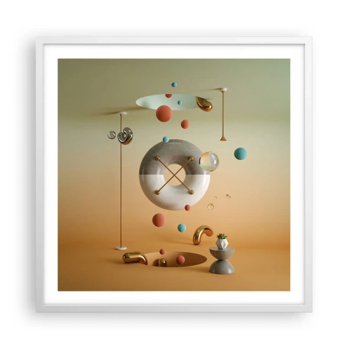 Poster in einem weißen Rahmen - Alles kann passieren - 60x60 cm