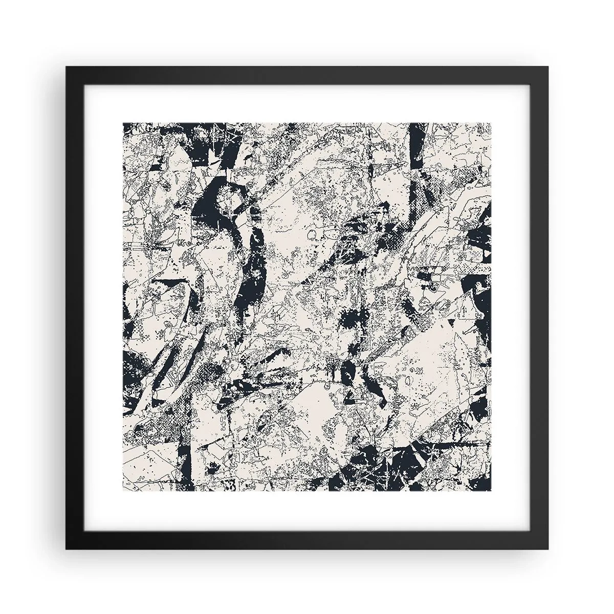 Poster in einem schwarzem Rahmen - Durchdringung der Gegensätze - 40x40 cm