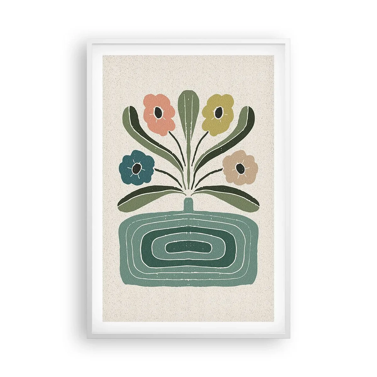 Poster in einem weißen Rahmen - Symmetrischer Strauß - 61x91 cm