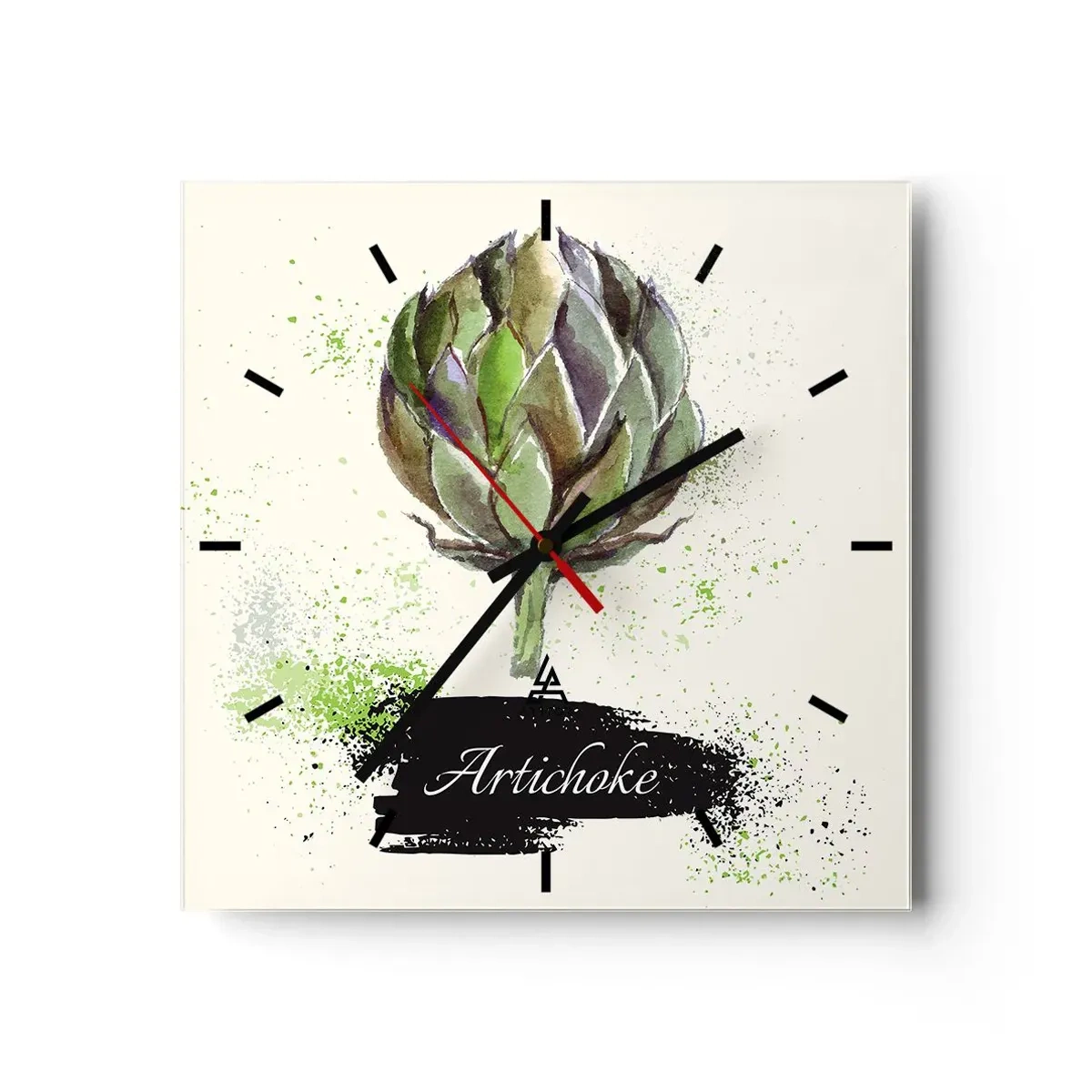 Wanduhr - Glasuhr - Eviva-Gemüse! - 40x40 cm