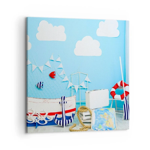 Bild auf Leinwand - Leinwandbild - Die Sehnsucht eines Kindes nach Abenteuer - 60x60 cm