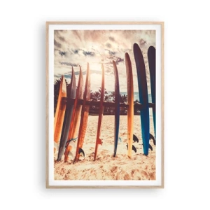 Poster in einem Rahmen aus heller Eiche - Gute Nacht bis morgen - 70x100 cm