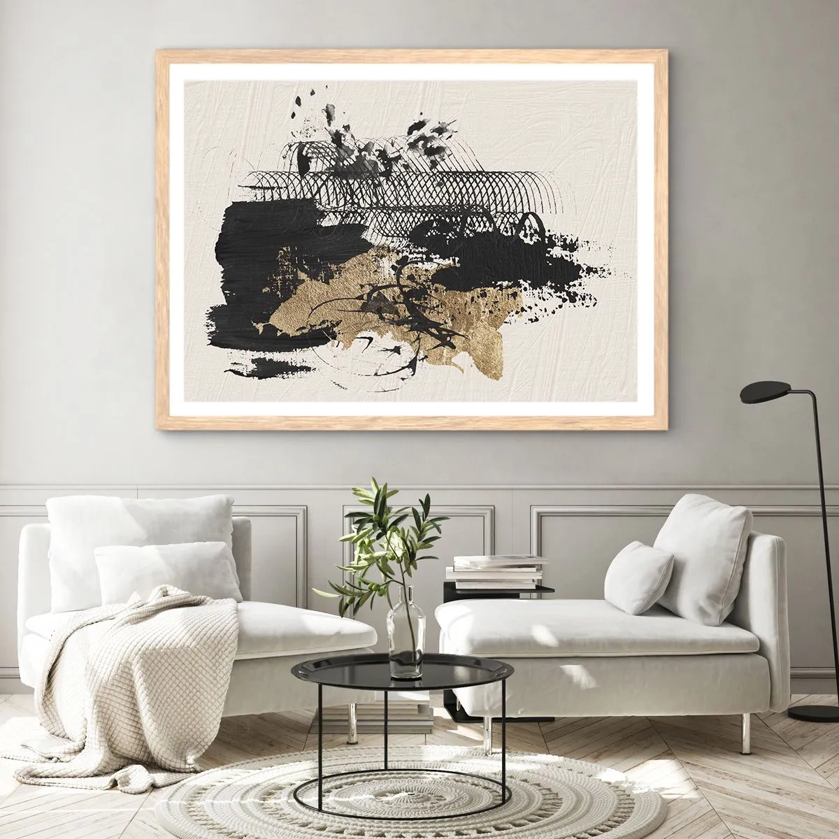 Poster in einem Rahmen aus heller Eiche - Komposition mit Leidenschaft - 50x40 cm