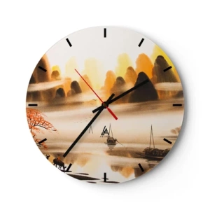 Wanduhr - Glasuhr - Weiter als im Fernosten - 40x40 cm