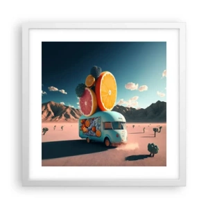 Poster in einem weißen Rahmen - Geschmack von Urlaub - 40x40 cm