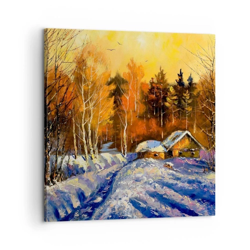 Bild auf Leinwand - Leinwandbild - Wintereindruck in der Sonne - 60x60 cm