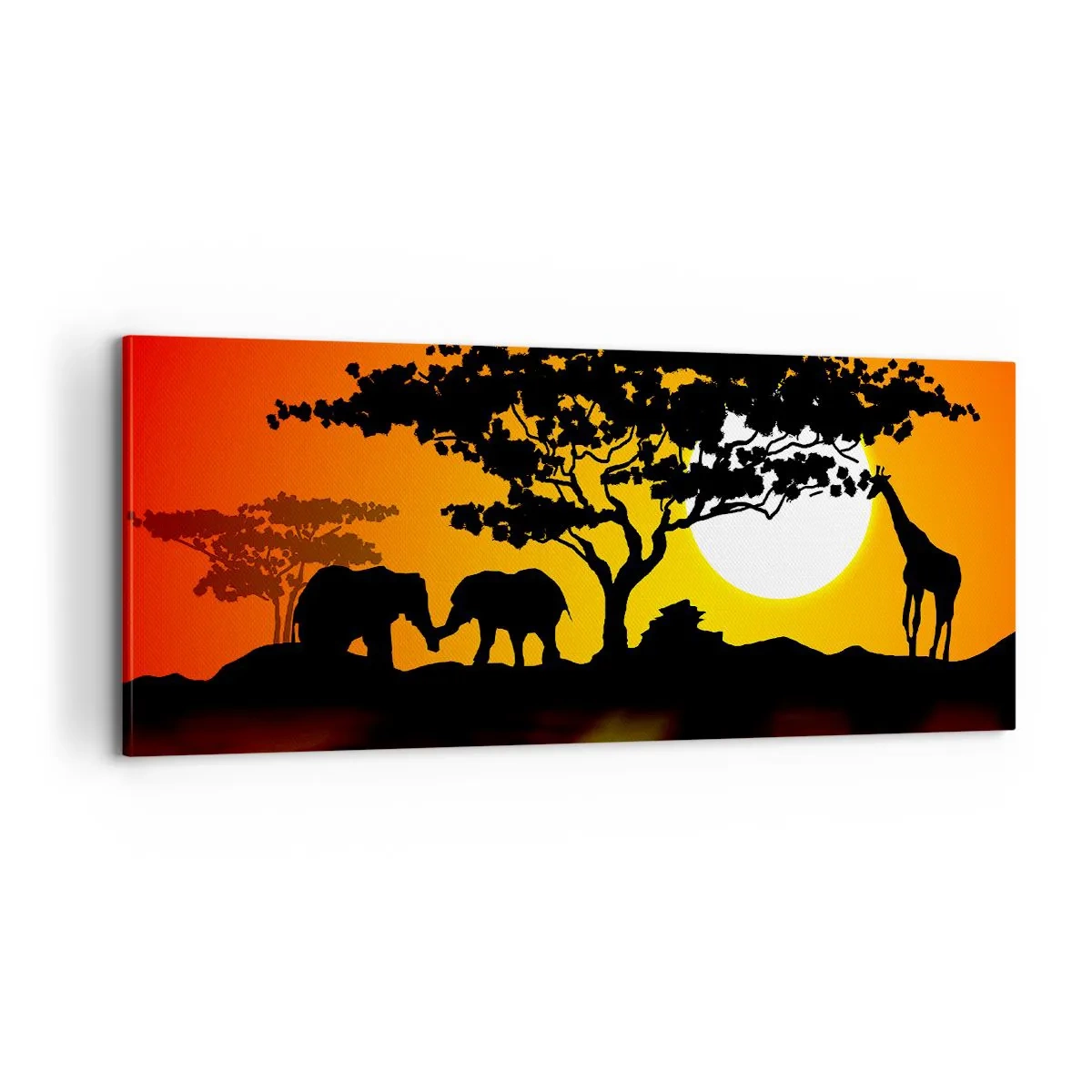 Bild auf Leinwand - Leinwandbild - Treffen in der Savanne - 100x40 cm