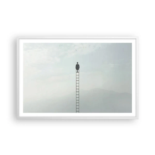 Poster in einem weißen Rahmen - Erhebe dich darüber! - 91x61 cm