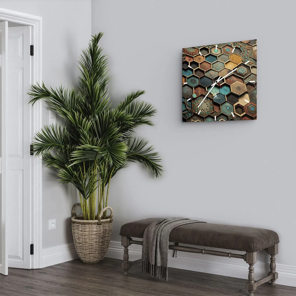 Wanduhr - Glasuhr - Arabische Ornamente – Variation - 30x30 cm