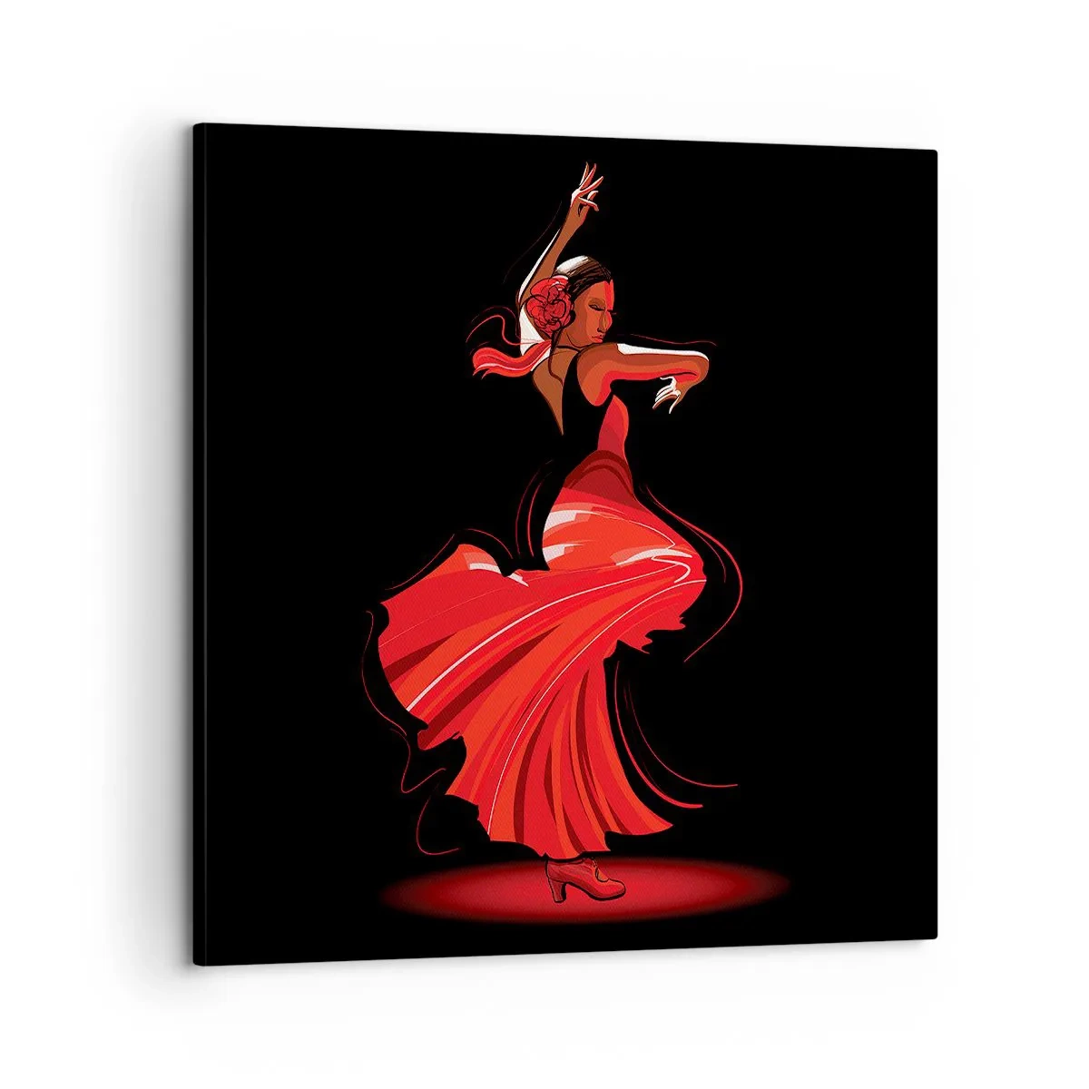Bild auf Leinwand - Leinwandbild - Der feurige Geist des Flamenco - 60x60 cm