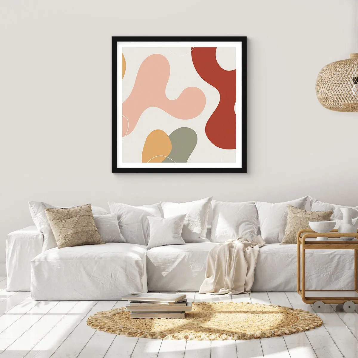 Poster in einem schwarzem Rahmen - Kringel oder Schnörkel? - 60x60 cm