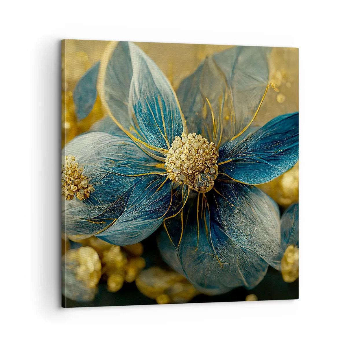 Bild auf Leinwand - Leinwandbild - Mit Gold blühen - 60x60 cm