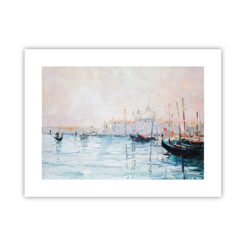 Poster - Hinter dem Wasser, hinter dem Nebel - 40x30 cm