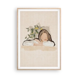 Poster in einem Rahmen aus heller Eiche - Südländische Schönheit - 70x100 cm