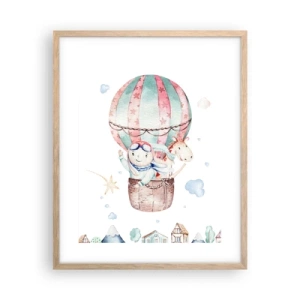 Poster in einem Rahmen aus heller Eiche - Wir kommen bald zurück! - 40x50 cm