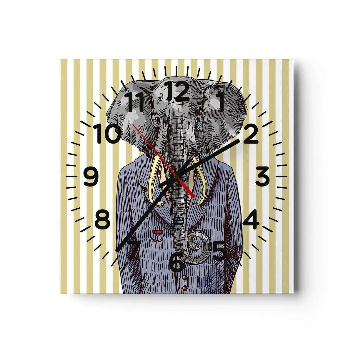 Wanduhr - Glasuhr - Von Natur aus elegant - 40x40 cm