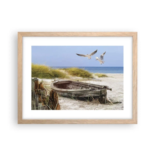 Poster in einem Rahmen aus heller Eiche - In Wind gebadet - 40x30 cm