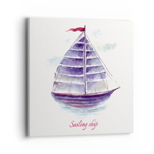 Bild auf Leinwand - Leinwandbild - Volle Segel und ruhiges Wasser - 40x40 cm