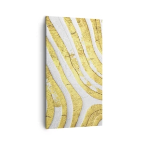 Bild auf Leinwand - Leinwandbild - Komposition in Weiß und Gold - 45x80 cm