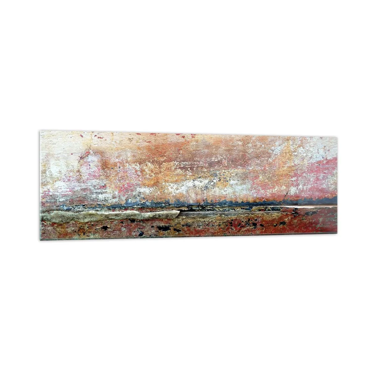 Glasbild - Bild auf glas - Eine abstrakte Komposition, inspiriert vom Meer und der Natur. - 160x50cm - Vielleicht liegt es am Meer - Moderne Wanddekoration für Wohnzimmer und Schlafzimmer ARTTOR