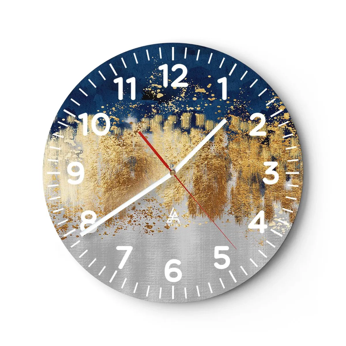 Wanduhr - Glasuhr - Moderne Komposition mit Glanz - 30x30 cm