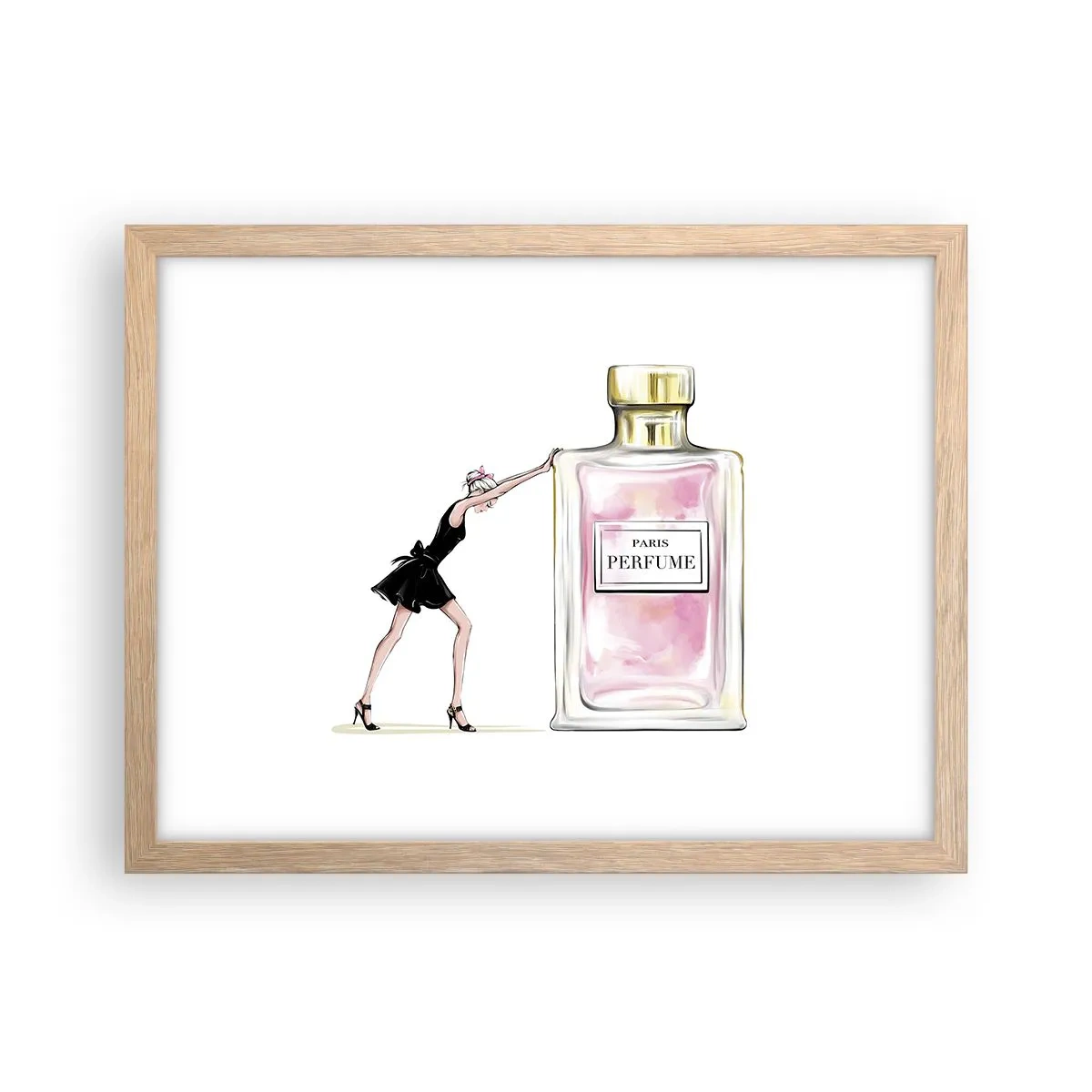 Poster in einem Rahmen aus heller Eiche - Essenz der Weiblichkeit - 40x30 cm