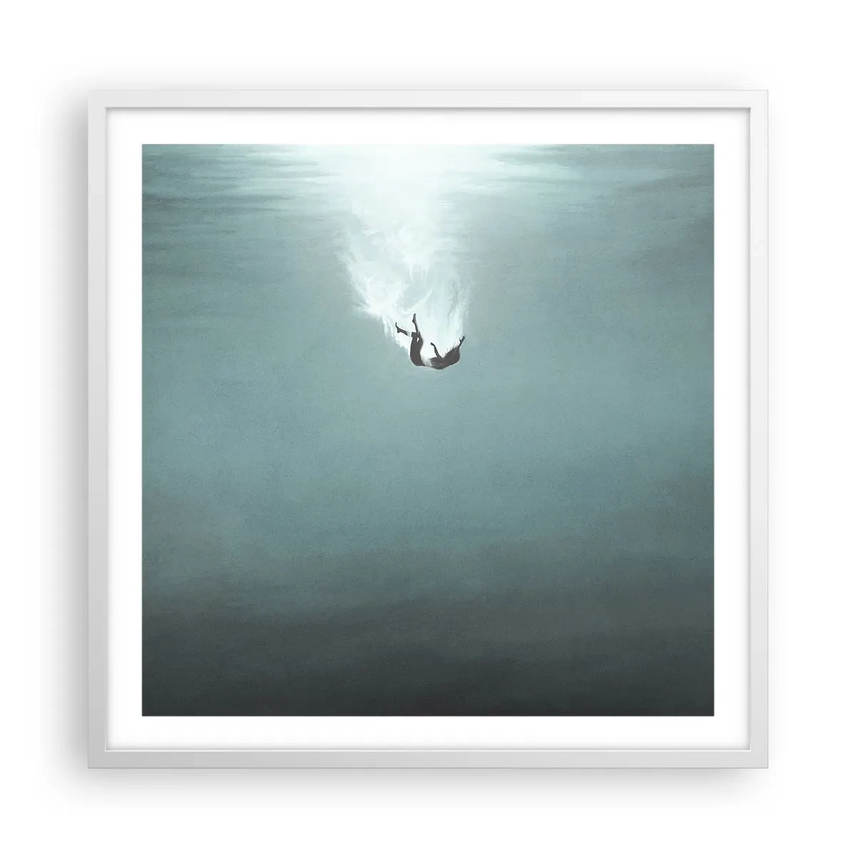 Poster in einem weißen Rahmen - In den Armen des Ozeans - 60x60 cm