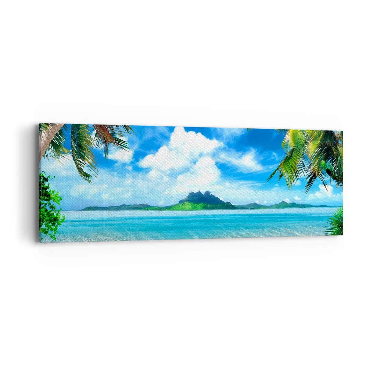 Bild auf Leinwand - Leinwandbild - Das Azurblau der Tropen - 90x30 cm