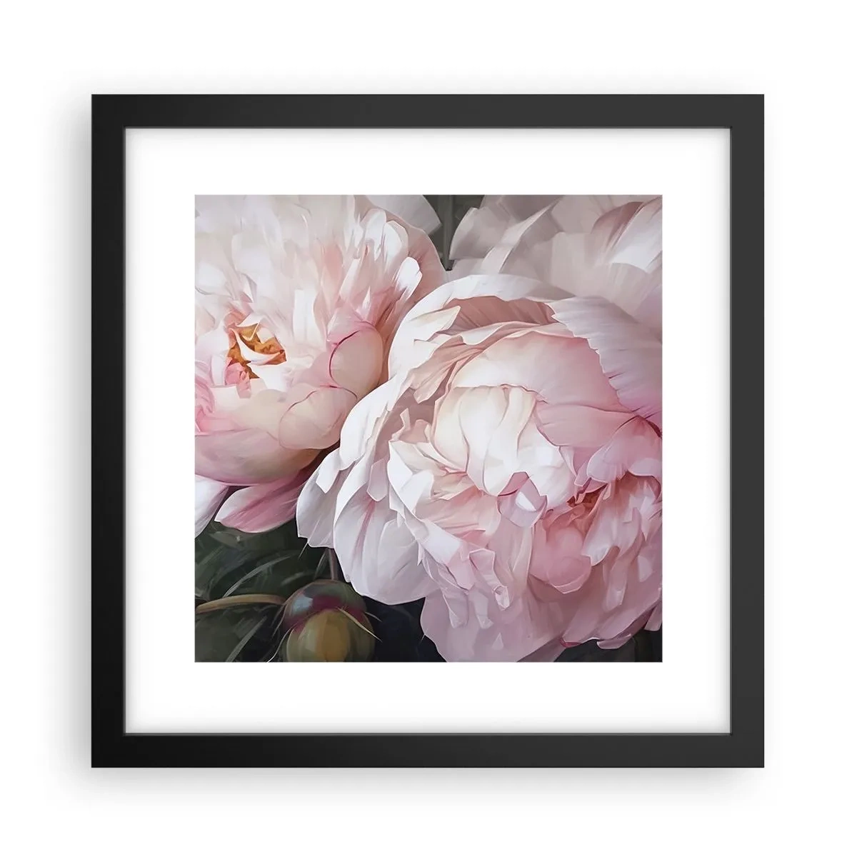 Poster in einem schwarzem Rahmen - In der Blüte angehalten - 30x30 cm