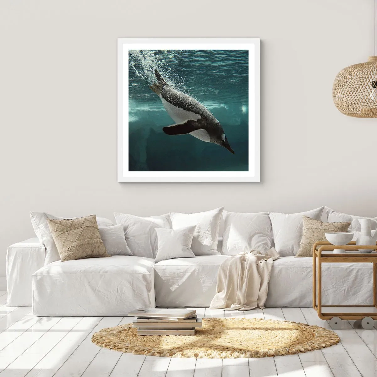 Poster in einem weißen Rahmen - Willkommen in meiner Welt - 60x60 cm