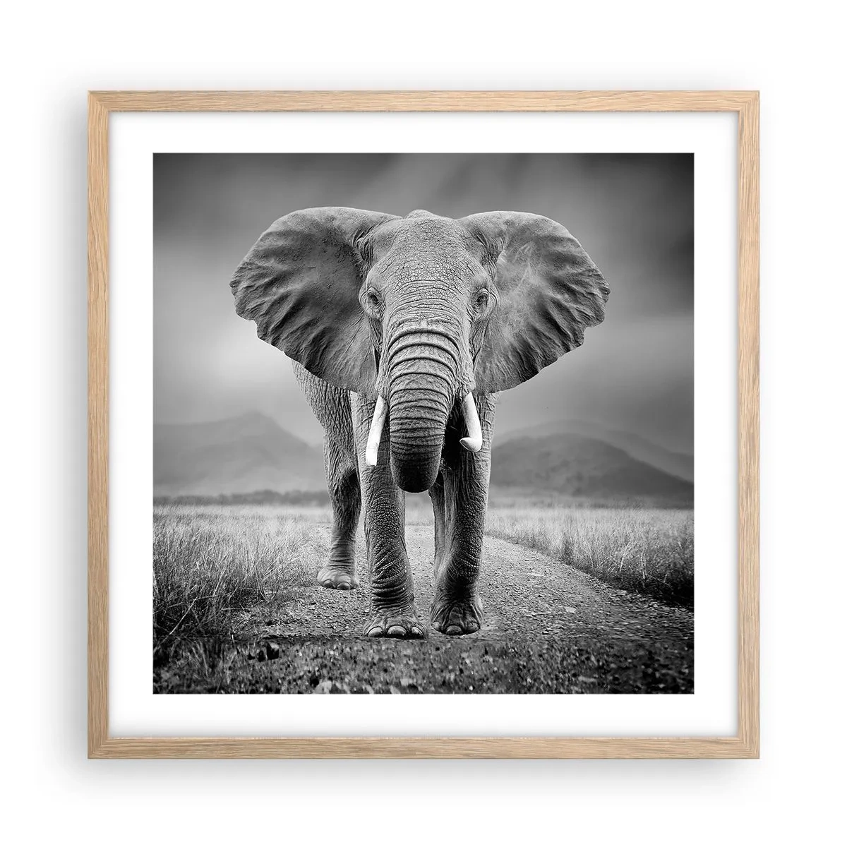 Poster in einem Rahmen aus heller Eiche - Der Gastgeber heißt willkommen - 50x50 cm