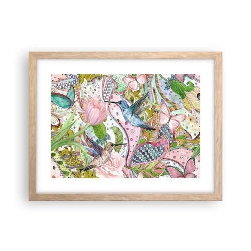 Poster in einem Rahmen aus heller Eiche - Verstrickt in Weinreben - 40x30 cm
