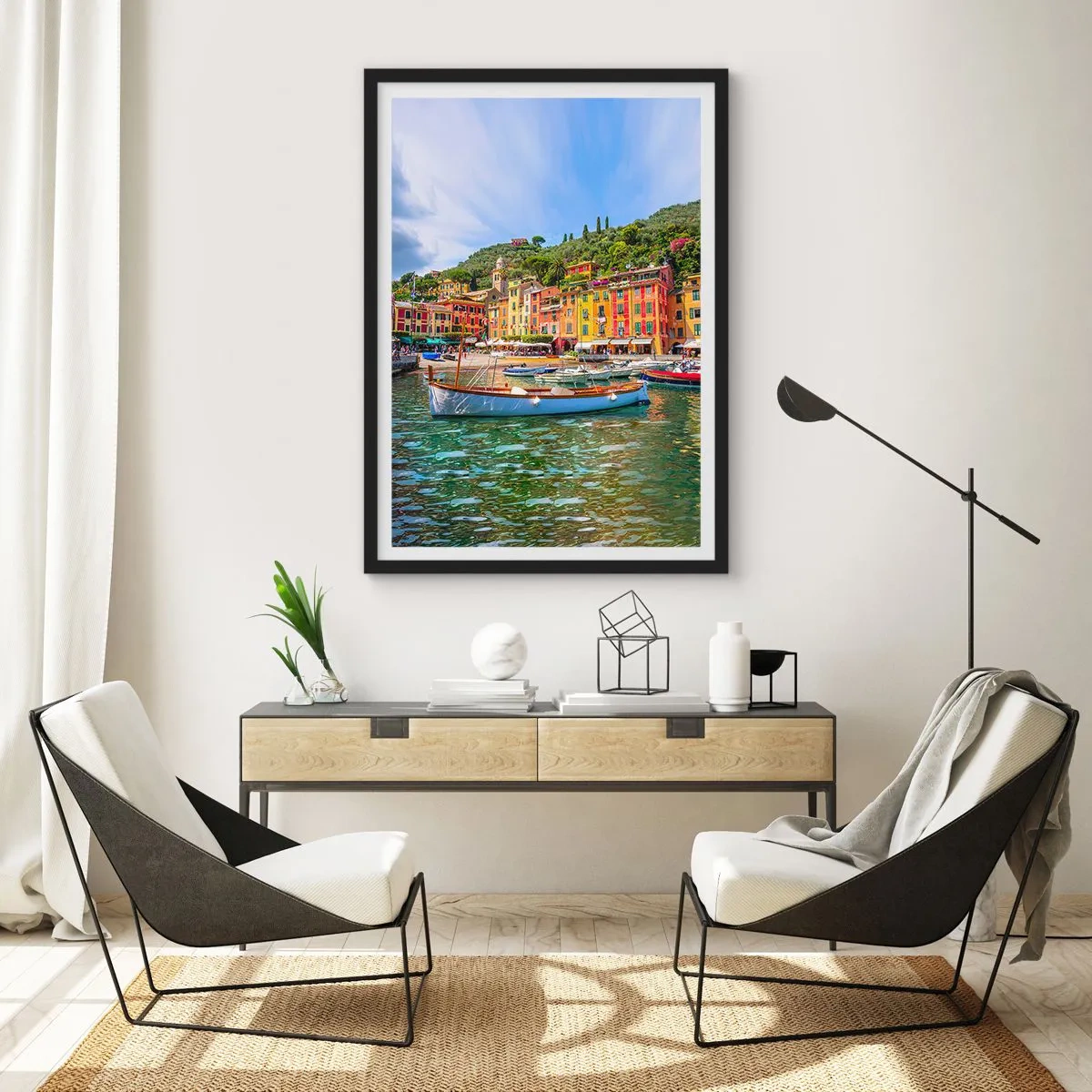 Poster in einem schwarzem Rahmen - Italienischer Morgen - 40x50 cm
