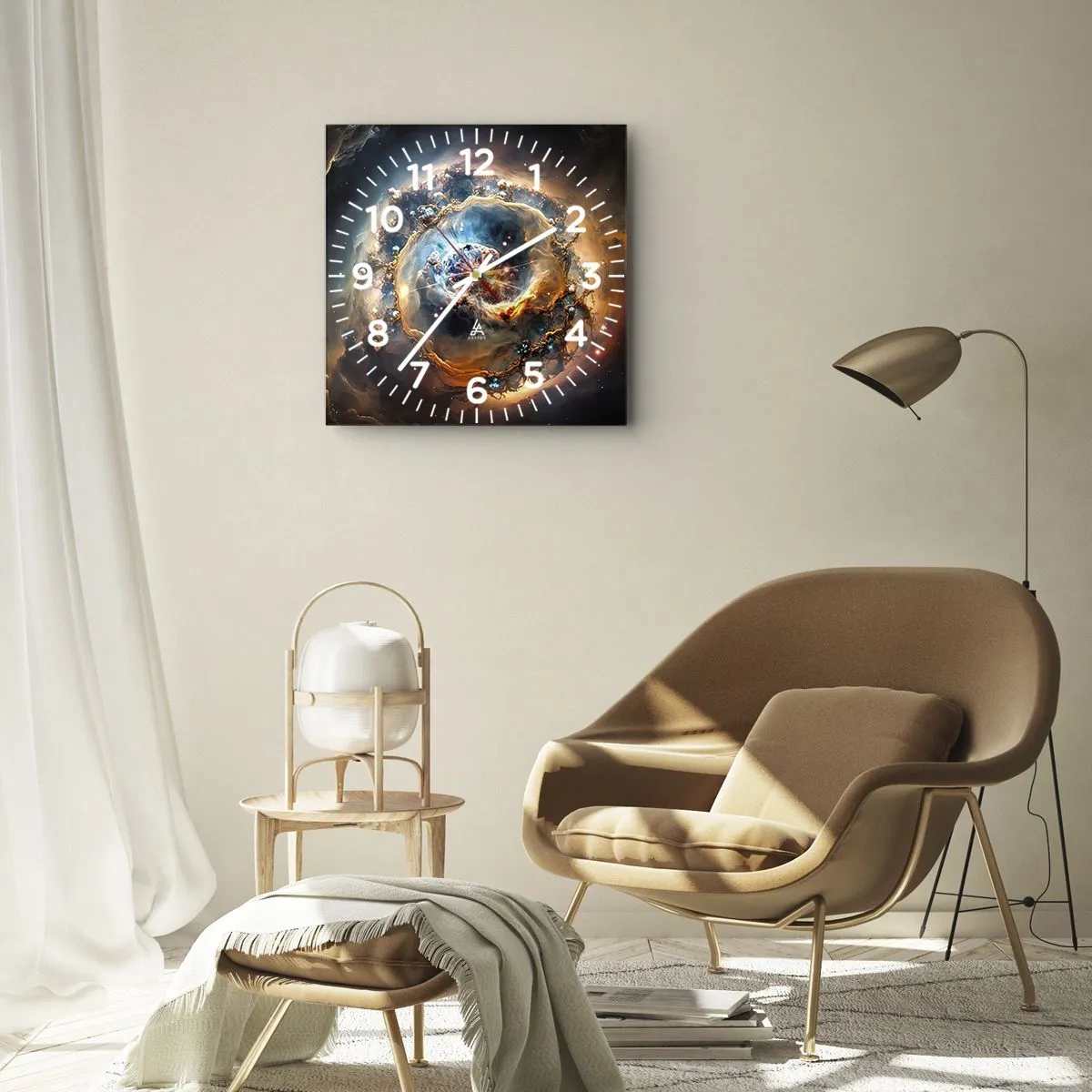 Wanduhr - Glasuhr - Anfang - 40x40 cm