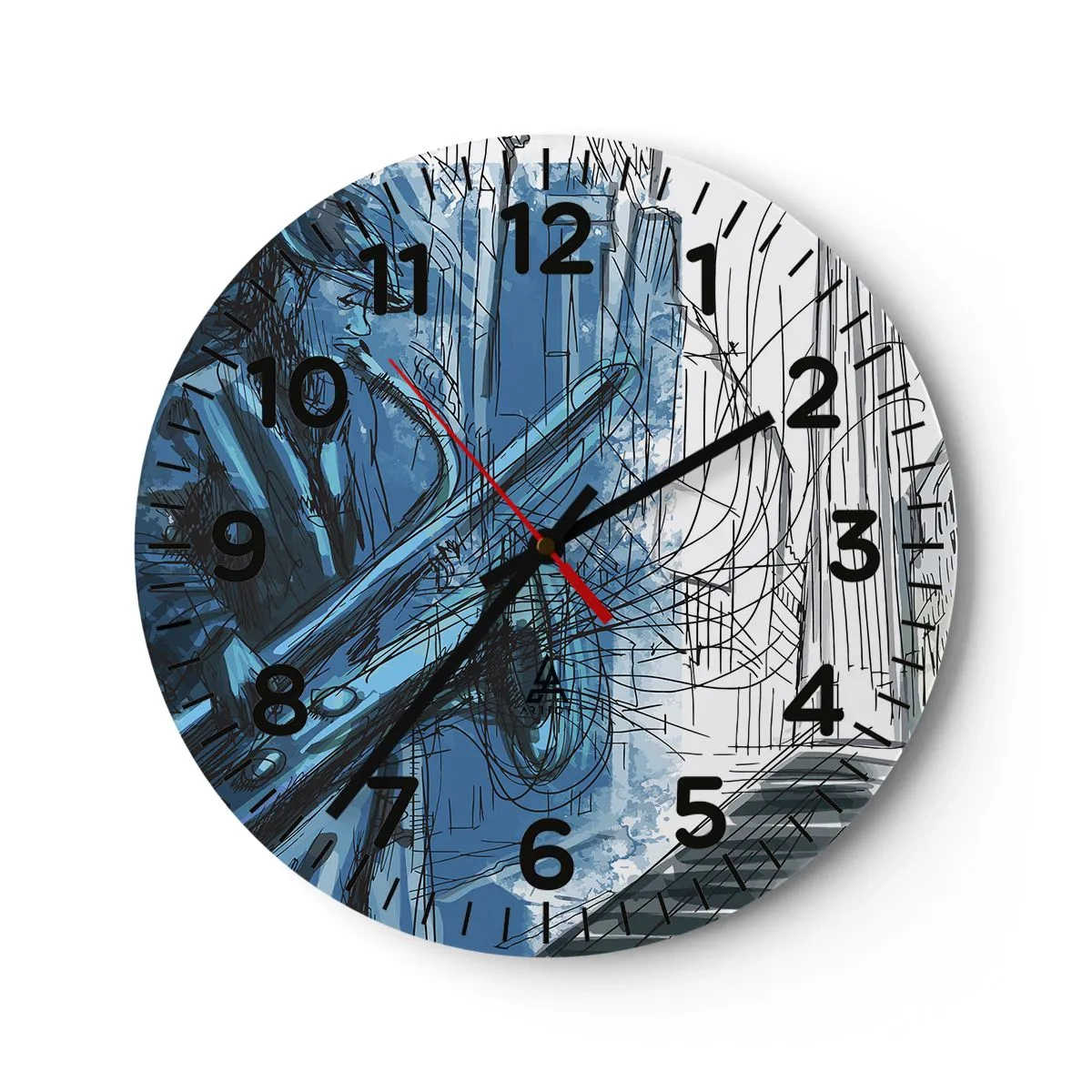 Wanduhr - Glasuhr - Urbane Rhapsodie - 40x40 cm