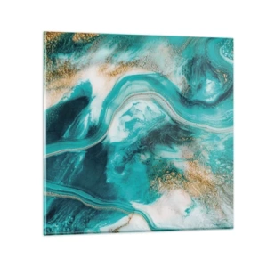 Glasbild - Bild auf glas - Der Fluss aus Gold - 40x40 cm