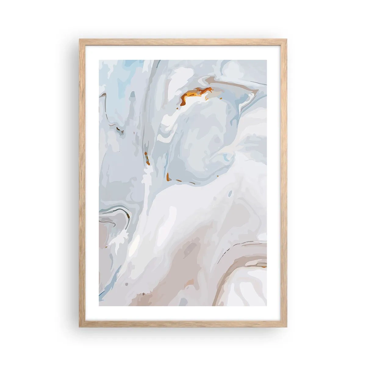 Poster in einem Rahmen aus heller Eiche - Das Weiß wird erhoben - 50x70 cm