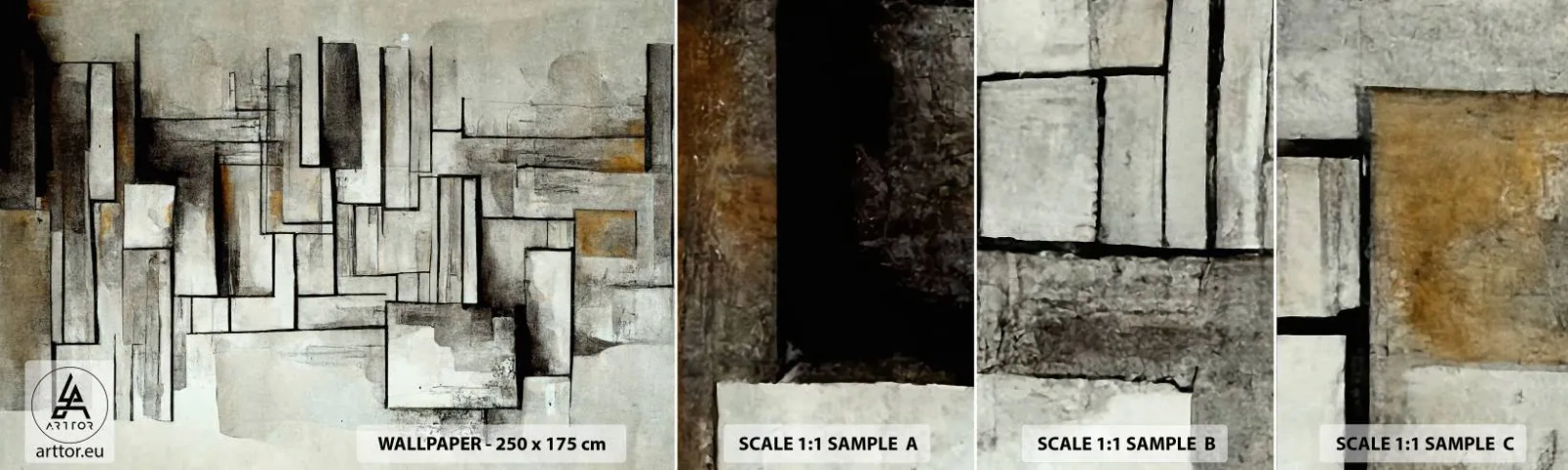 Fototapetenmuster Standard Eco - Kraft der Einfachheit - Stück, Alt, Striche - 100x30 cm