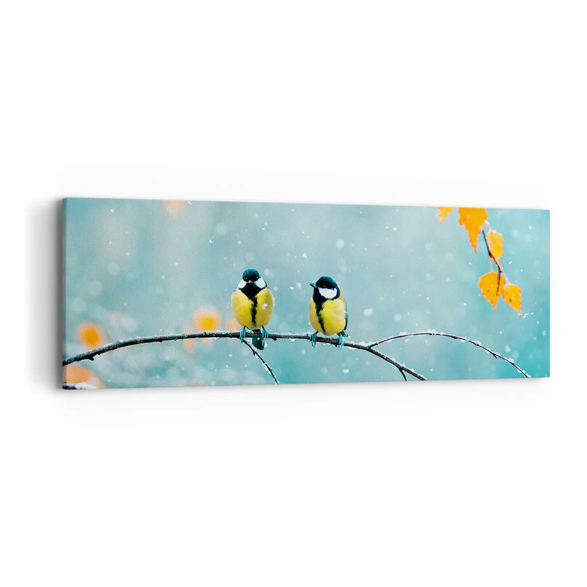 Bild auf Leinwand - Leinwandbild - Vogelklatsch - 90x30 cm