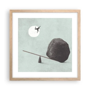 Poster in einem Rahmen aus heller Eiche - Erfüllte Träume - 40x40 cm