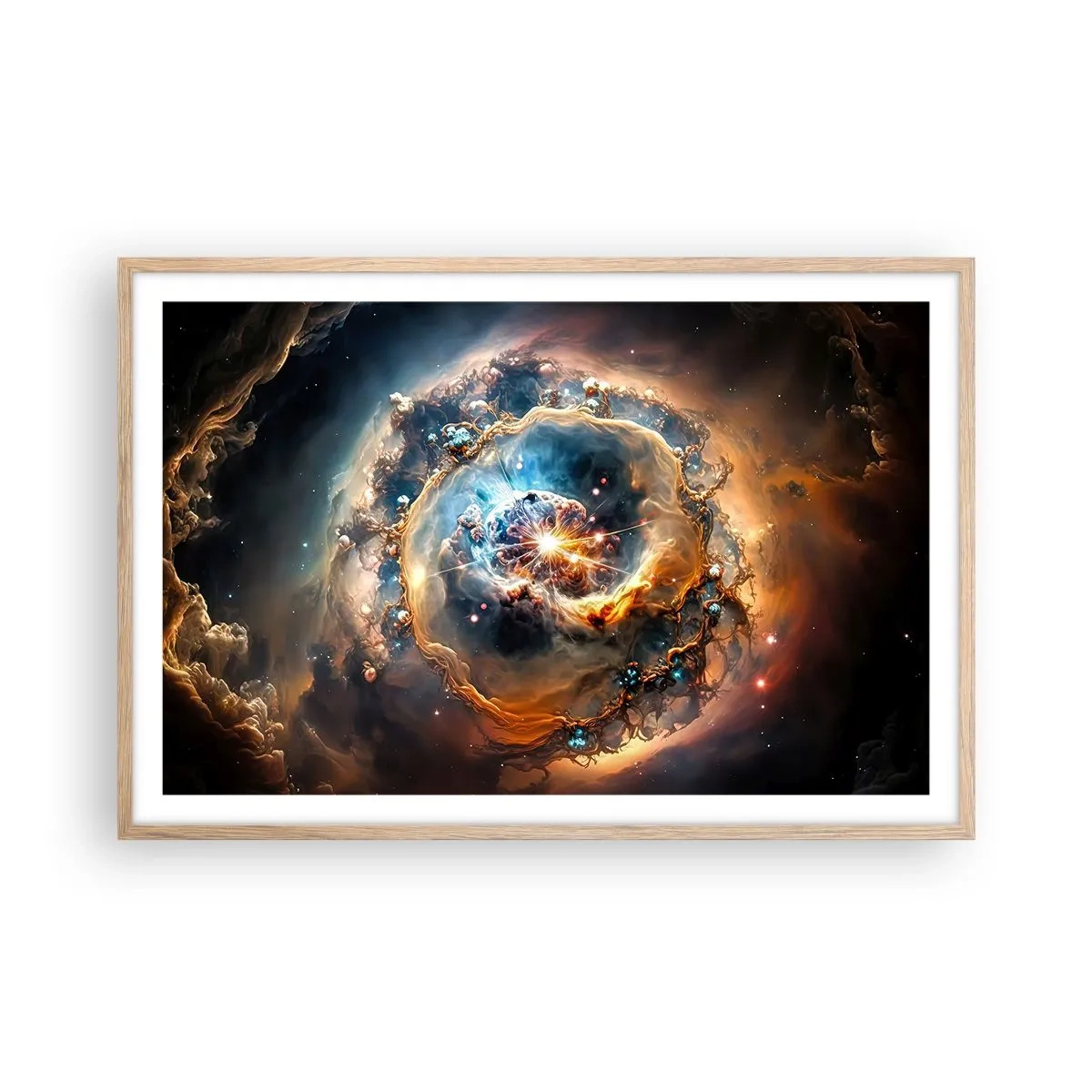 Poster in einem Rahmen aus heller Eiche - Anfang - 91x61 cm