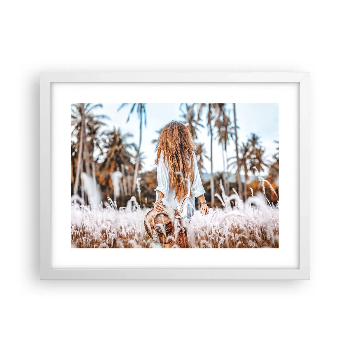 Poster in einem weißen Rahmen - Geboren aus Grasflaum - 40x30 cm