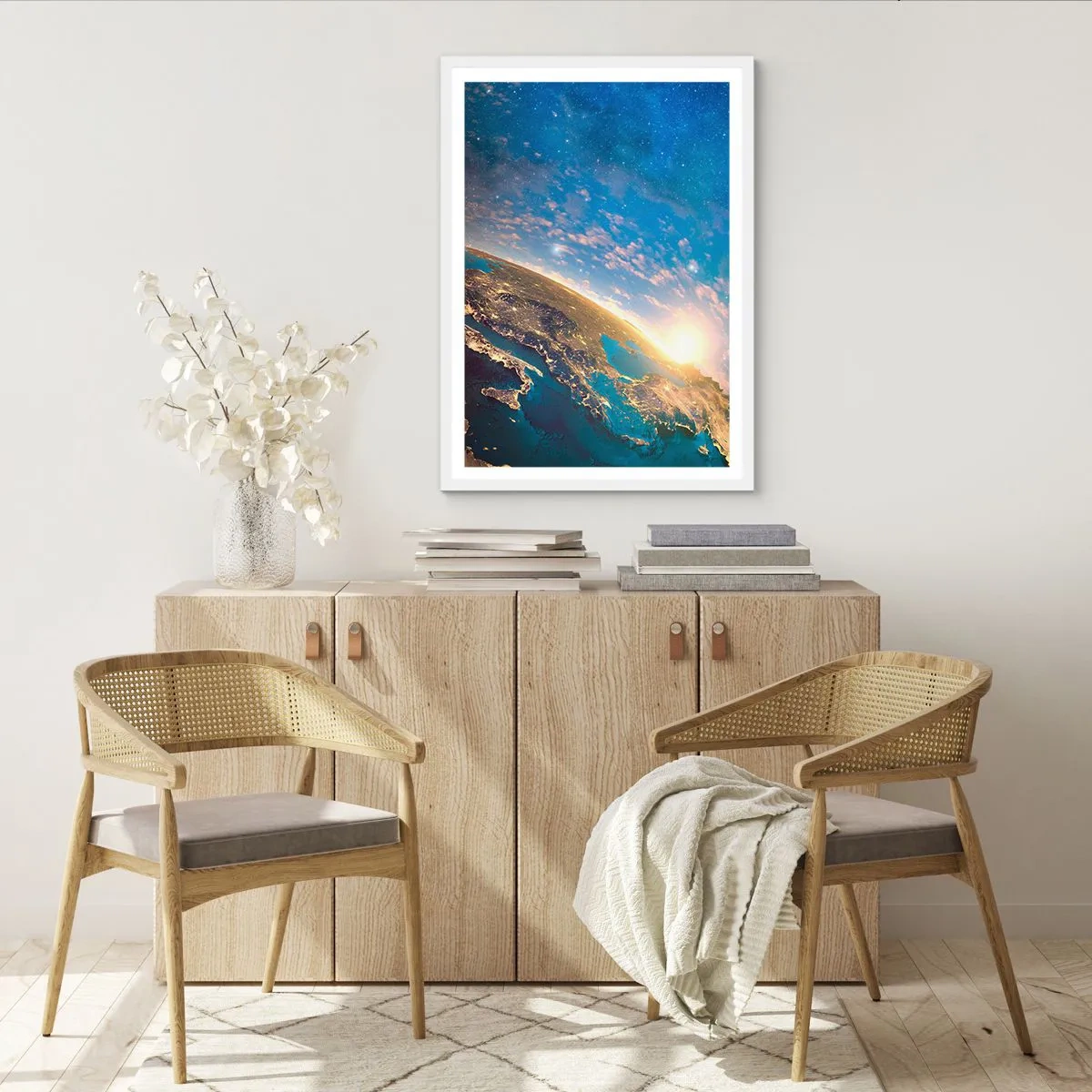 Poster in einem weißen Rahmen - Schauen wir uns aus der Ferne an - 50x70 cm