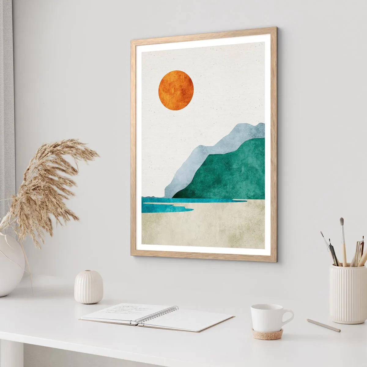 Poster in einem Rahmen aus heller Eiche - Landschaft, wie sie sein sollte - 40x50 cm